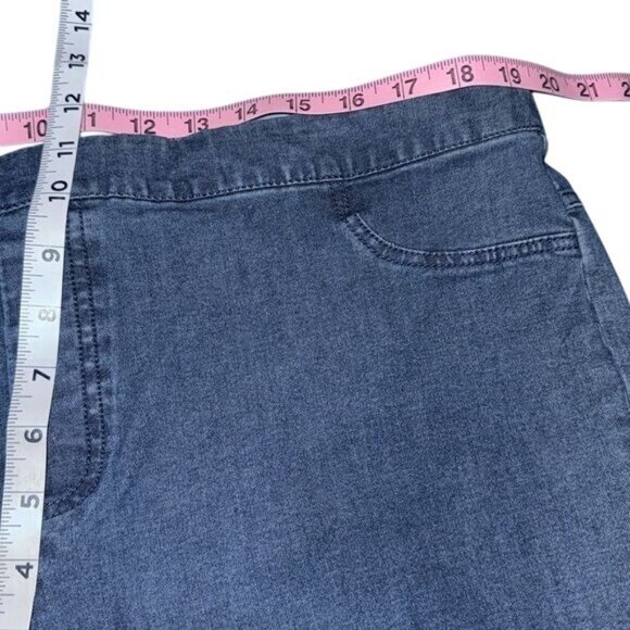 Isaac Mizrahi Live Womens Denim Jeans 20W Elastic Waist Mid-Rise Straight Leg Co - Picture 5 of 9